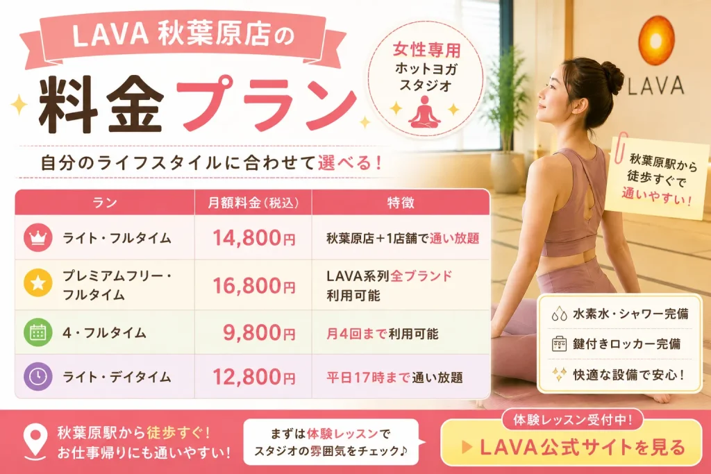 LAVA 秋葉原店の料金プラン
