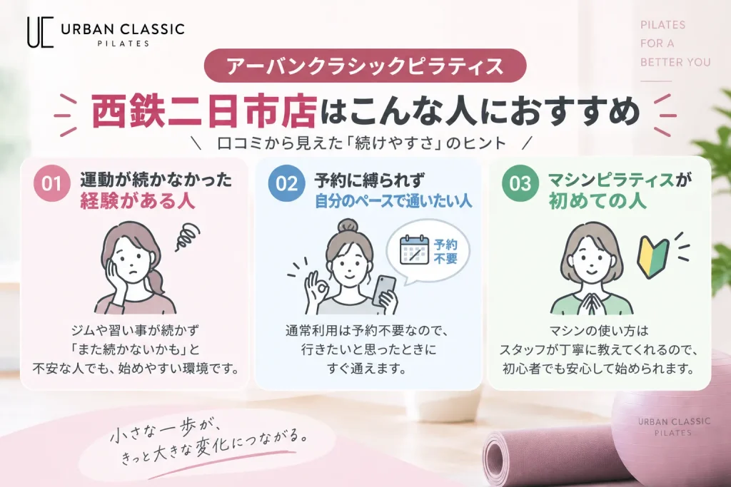 アーバンクラシックピラティス西鉄二日市店がおすすめな人